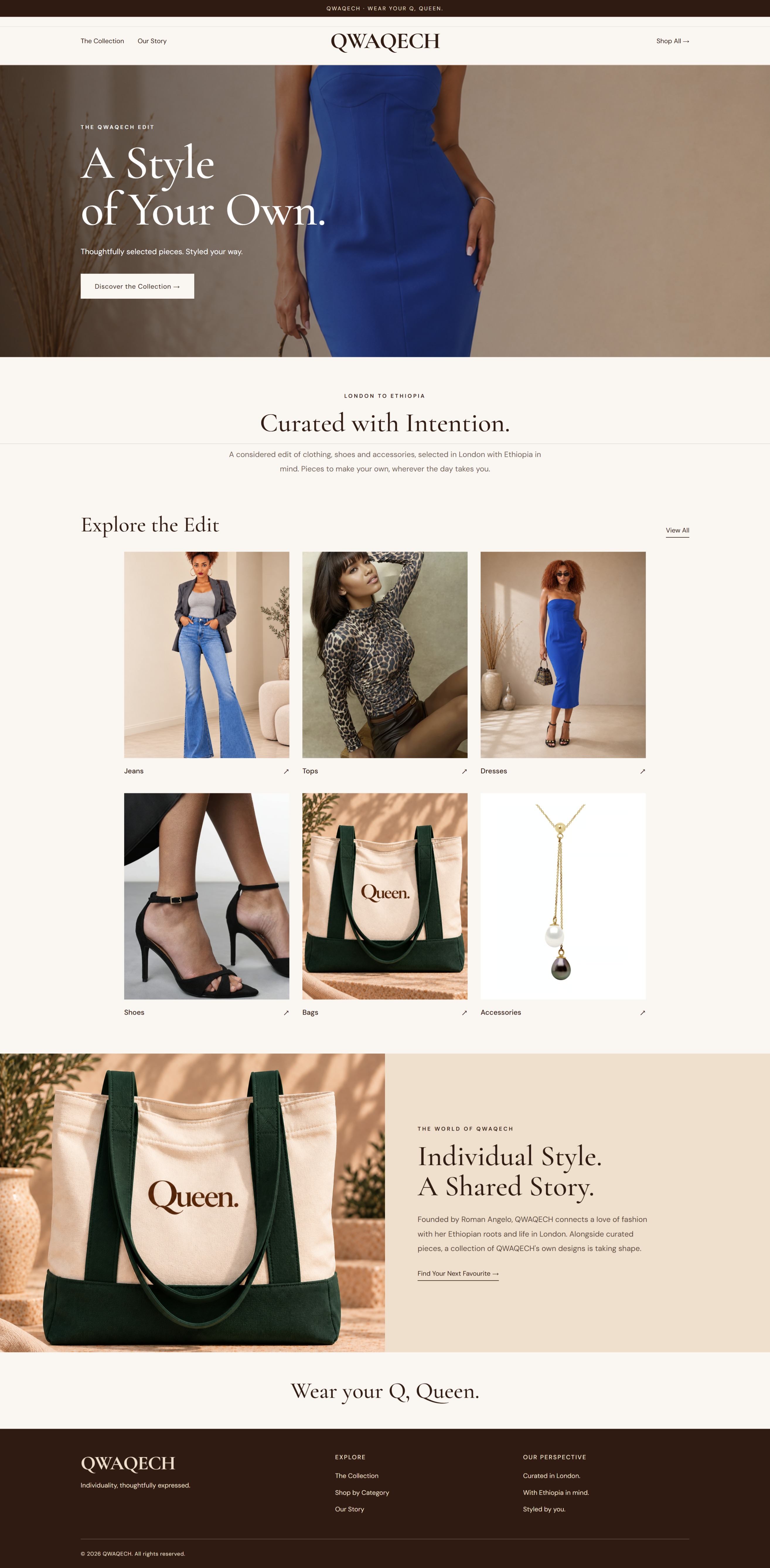 QWAQECH fashion website concept